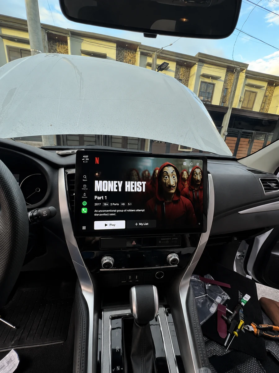 Mitsubishi Montero Sport dashboard with an Audiograph Android head unit installation